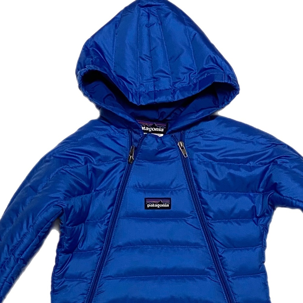 Patagonia Baby Infant Hi-Loft Hooded Zip Up Puffer Down Jacket 6Months Blue